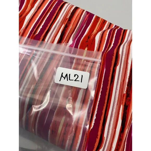 Maggie Barnes Womens Top Plus size 4x Stripes boho Button Up Classic Red Orange - Picture 4 of 13